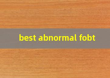 best abnormal fobt